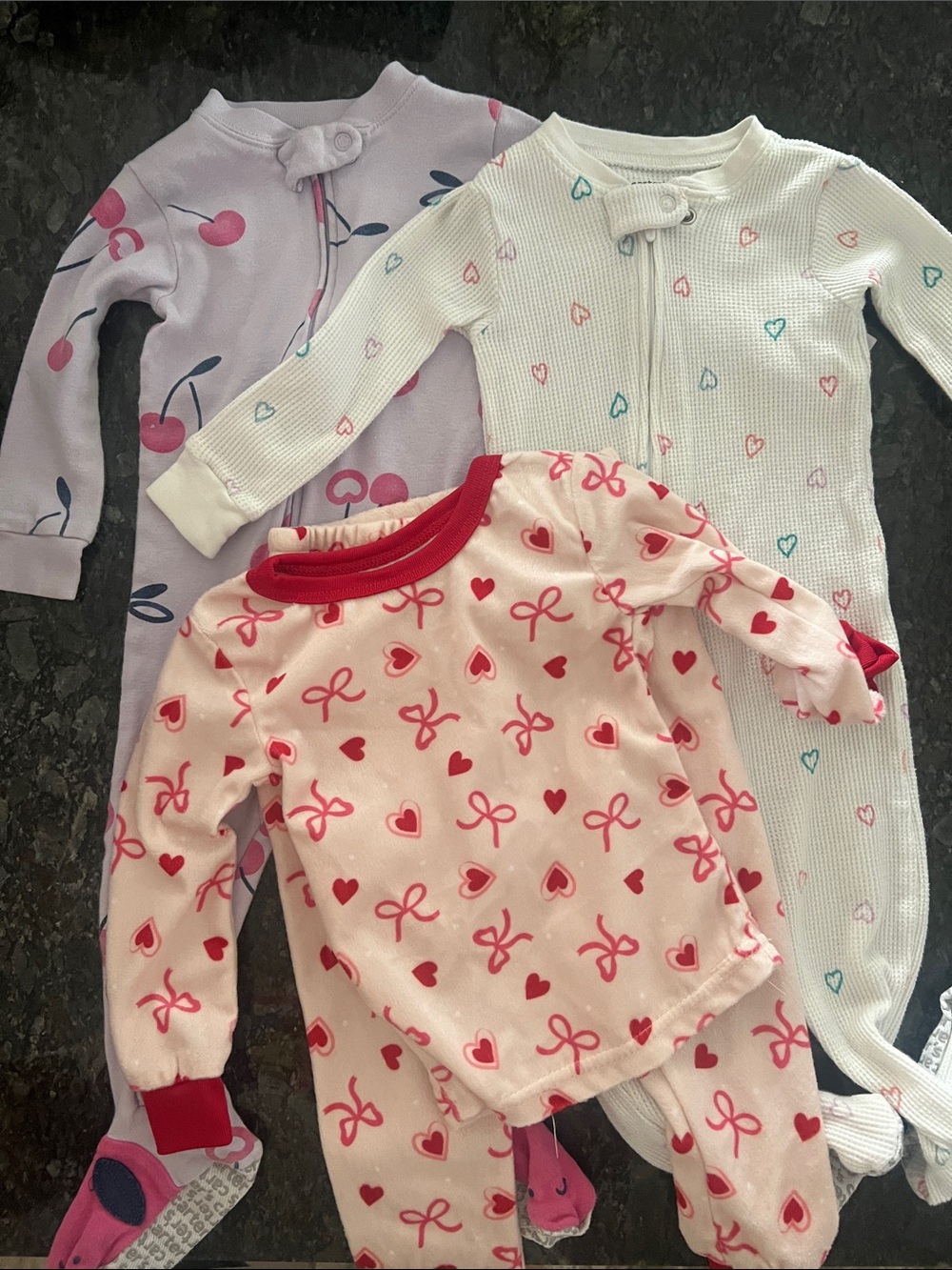 Carter's Pink and White Heart Print Toddler Pajama Set